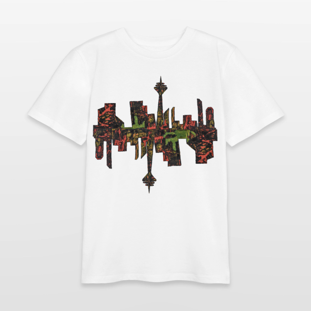 Unisex Teenager T-Shirt Düsseldorfer Skyline V.9 - Weiß