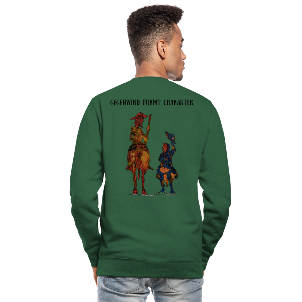 Unisex Pulli Don Quixote Backprint - Grün