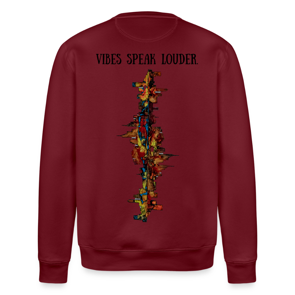 Unisex Bio Pulli Frankfurter Skyline Backprint - Burgunderrot