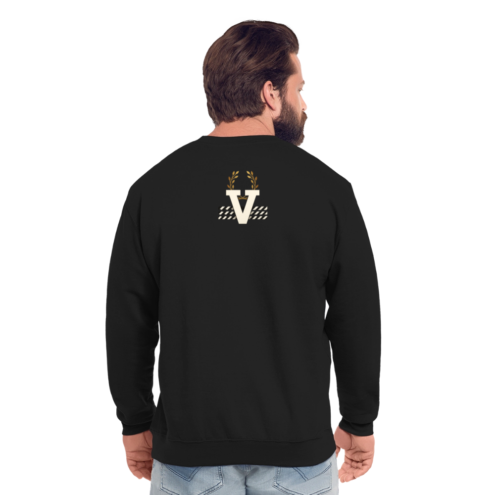 Unisex Pulli Frankfurter Skyline Backprint - Schwarz