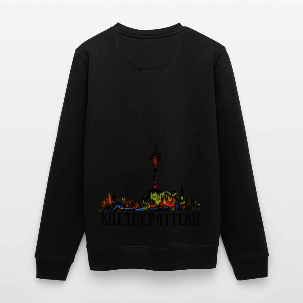 Unisex Bio Pulli Düsseldorfer Skyline Backprint - Schwarz