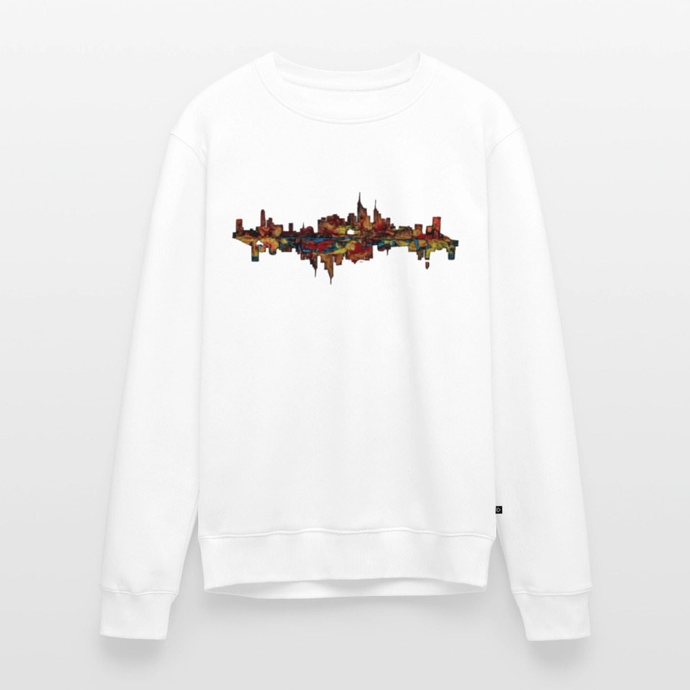 Männer Pulli Frankfurter Skyline Backprint - Weiß