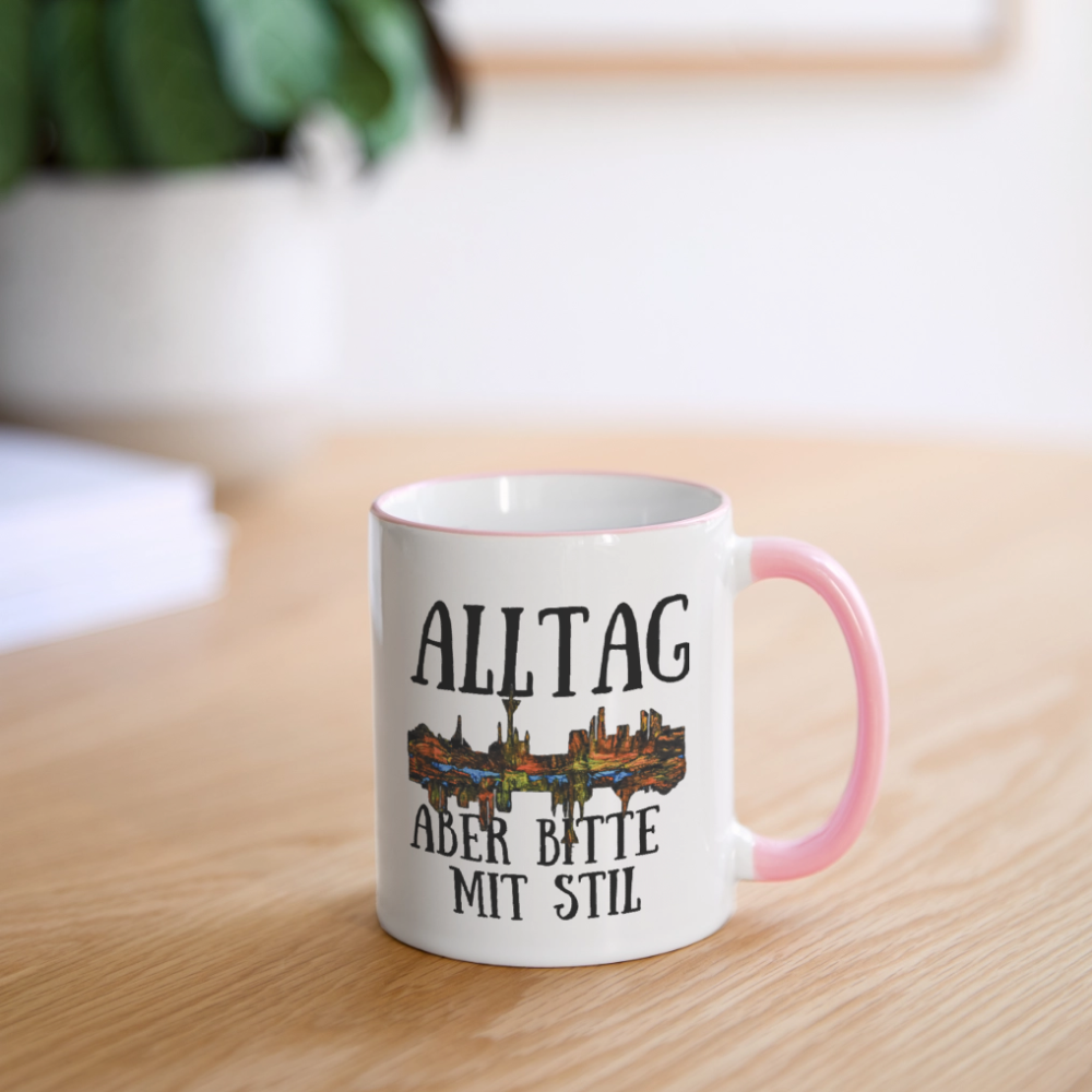 Tasse - Weiß/Pink