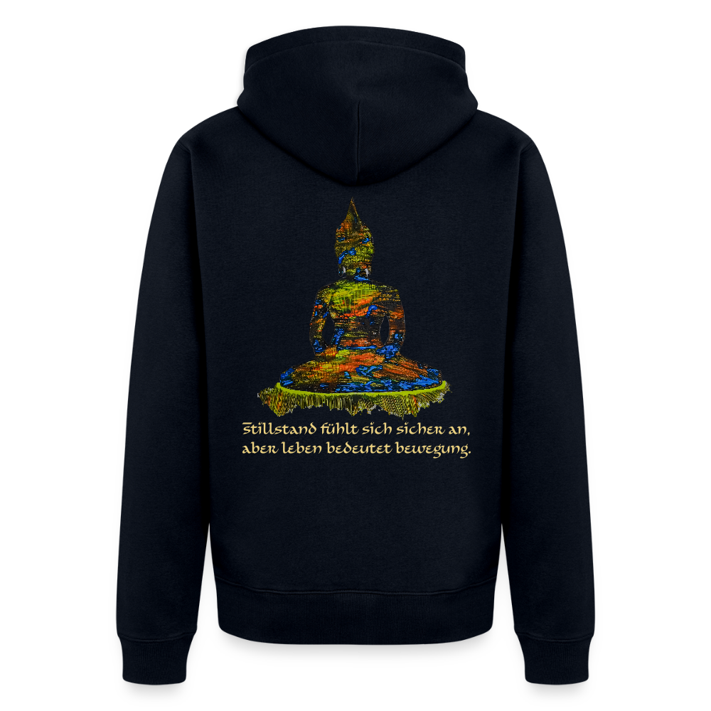 Männer Kapuzenjacke Buddha Backprint - Navy