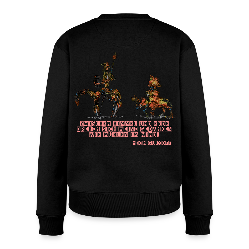 Frauen Pulli Don Quixote Backprint - Schwarz