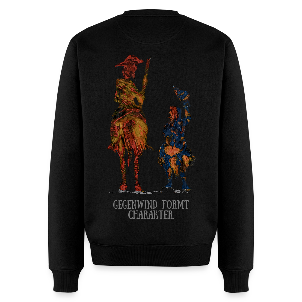 Männer Pulli Don Quixote Backprint - Schwarz