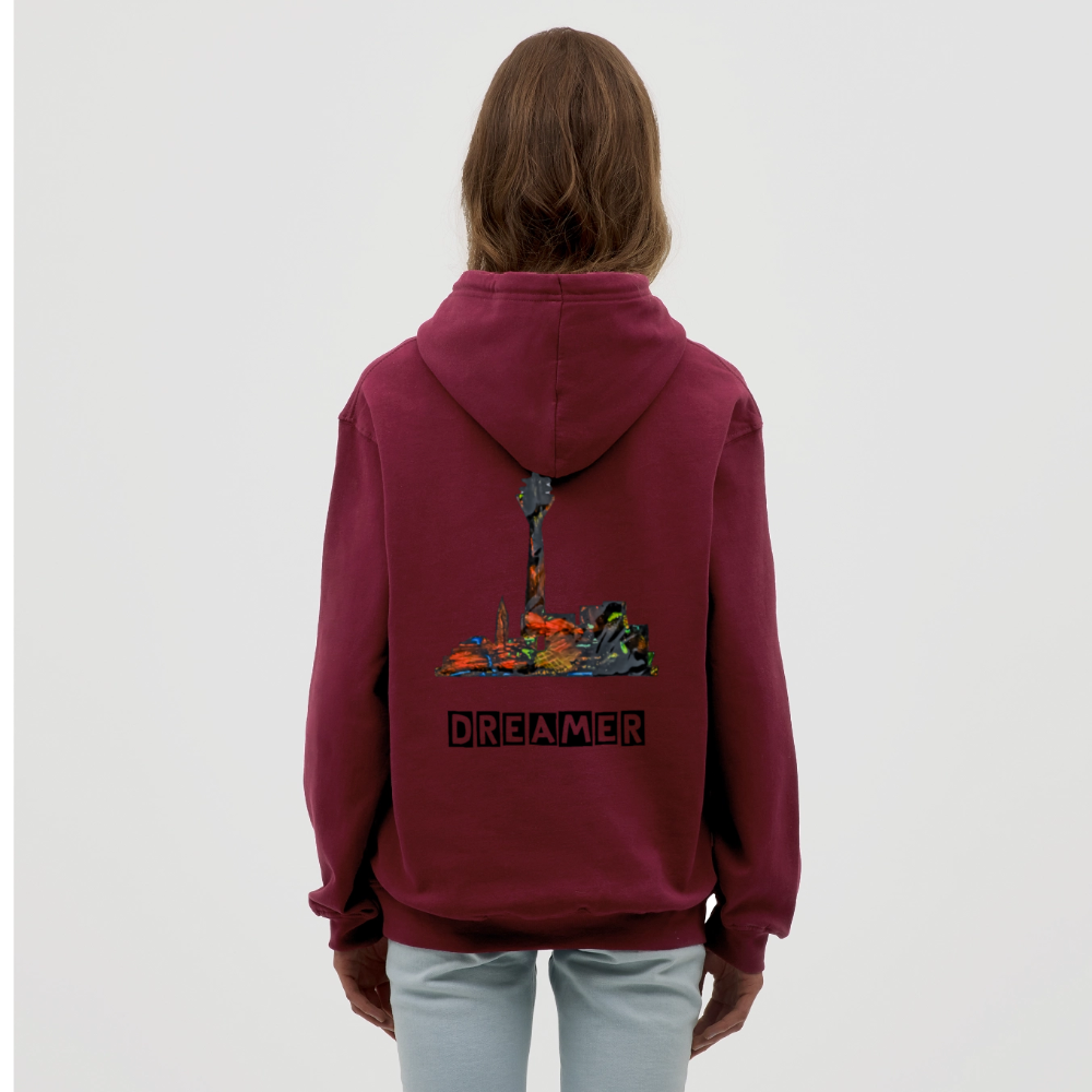 Unisex Hoodie Düsseldorferskyline Backprint - Bordeaux