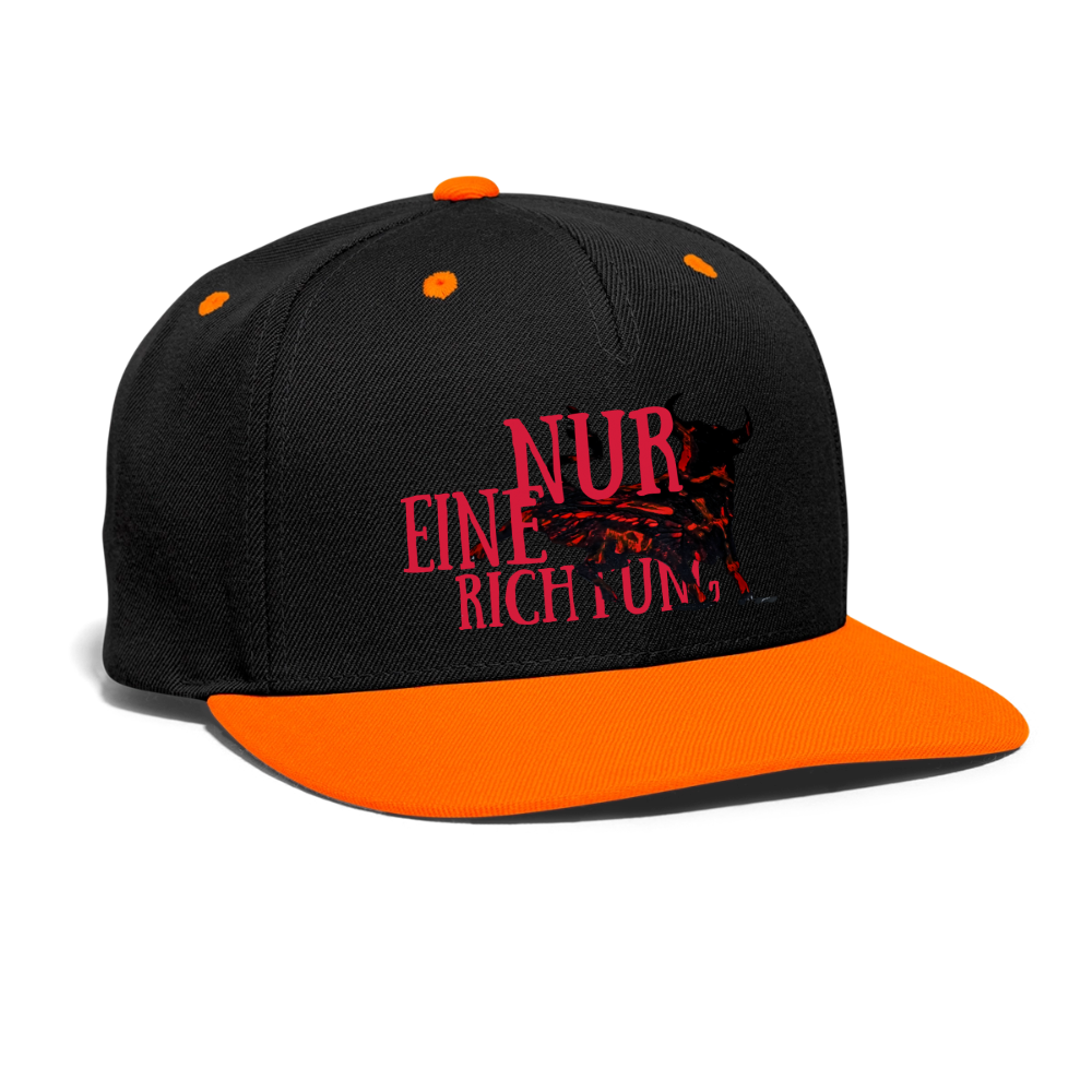 Kontrast Snapback Cap - Schwarz/Neonorange