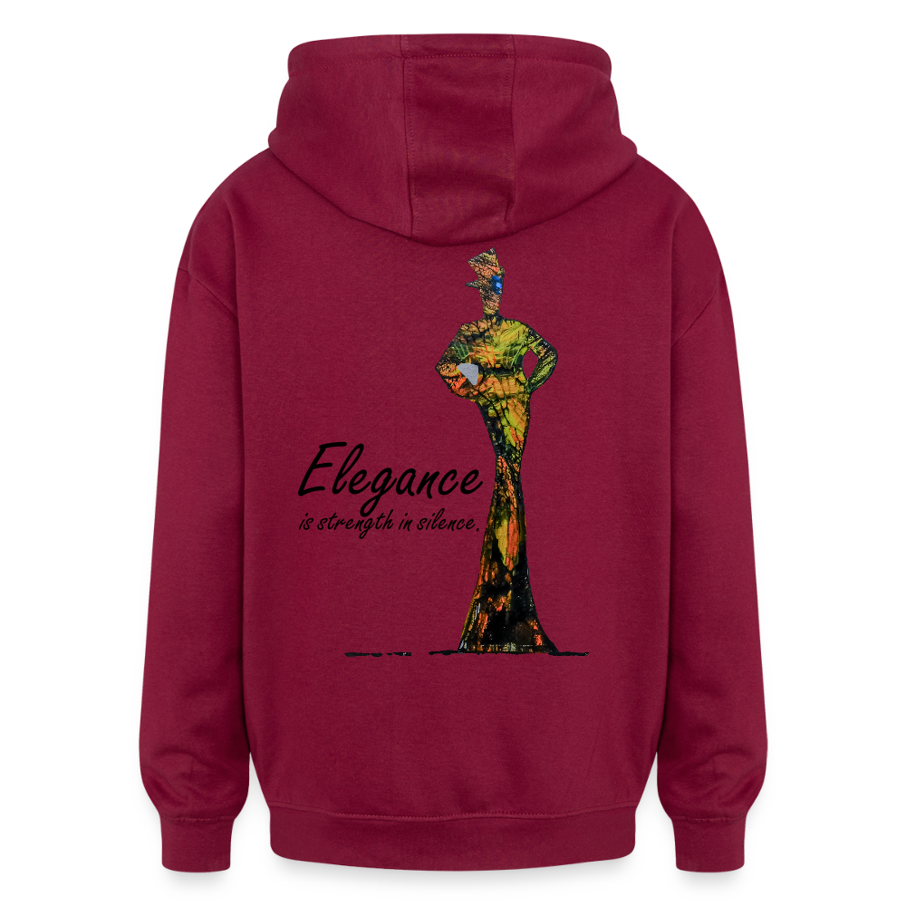 Oversized Unisex Hoodie Elegance Backprint - Burgunderrot