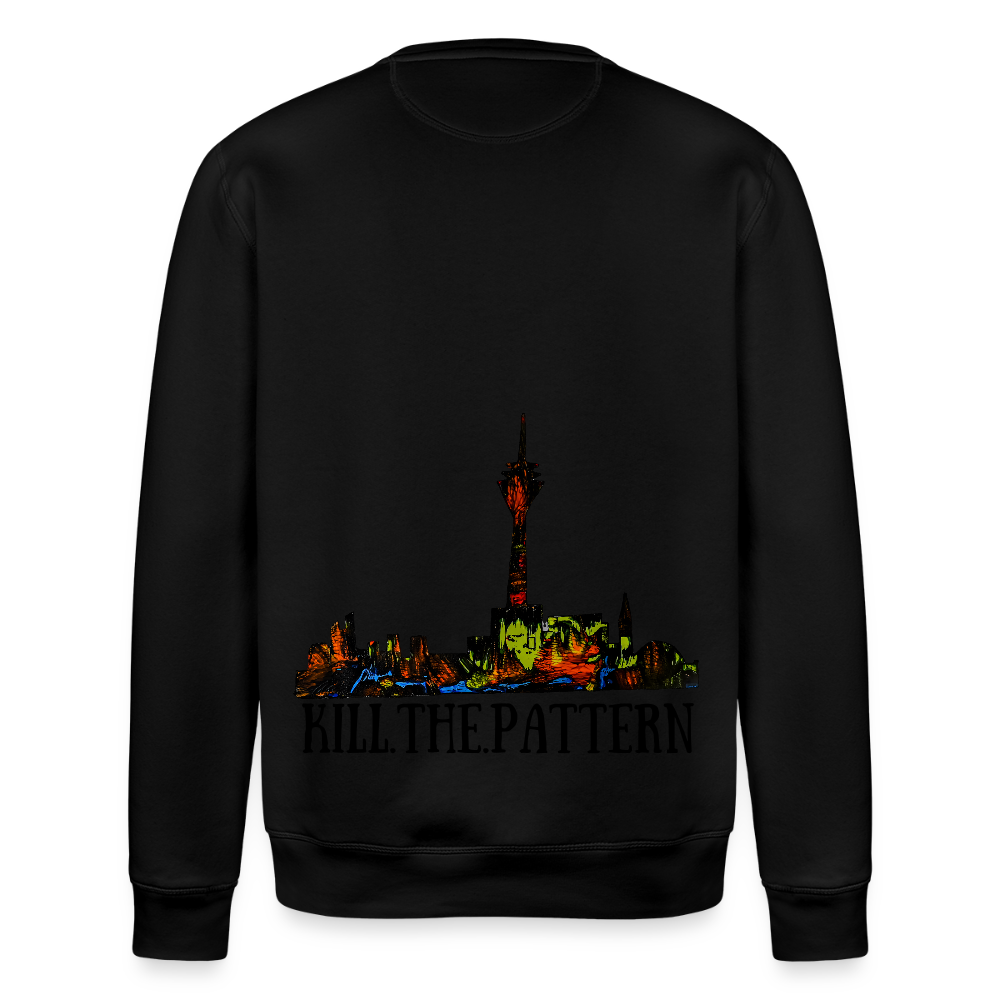 Unisex Bio Pulli Düsseldorfer Skyline Backprint - Schwarz