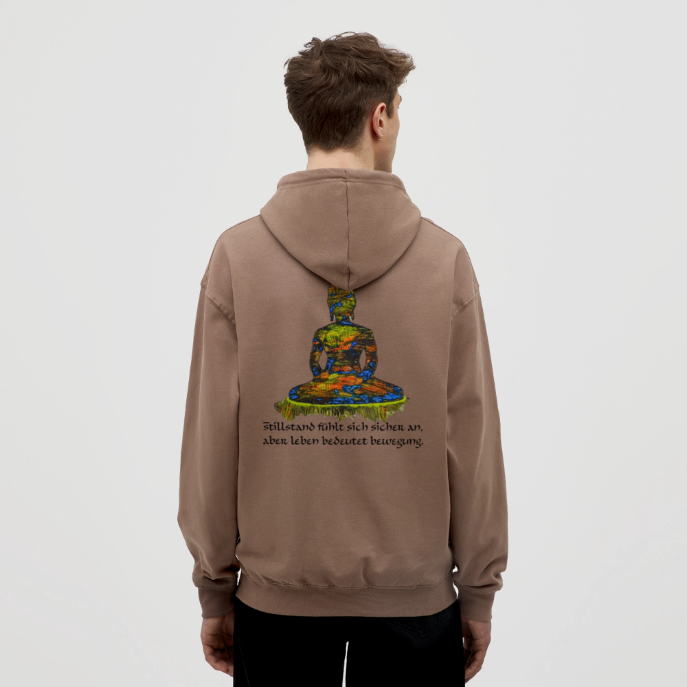 Unisex Hoodie Buddha Backprint - Mokka