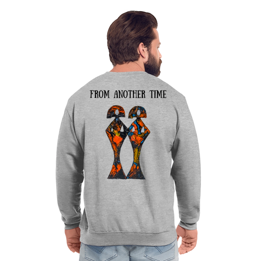 Unisex Pulli Geishas Backprint - Weißgrau meliert