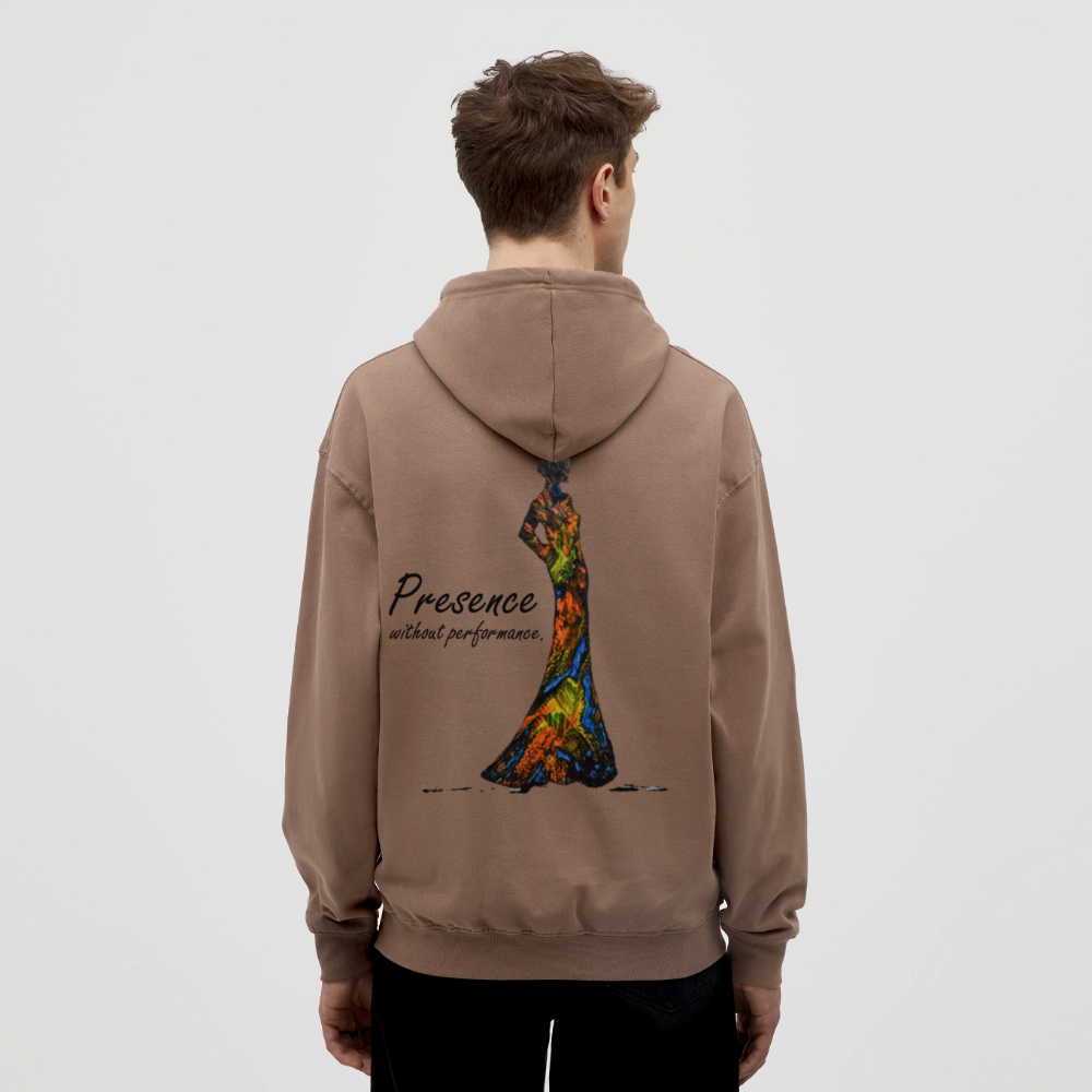 Unisex Hoodie Presence Backprint - Mokka