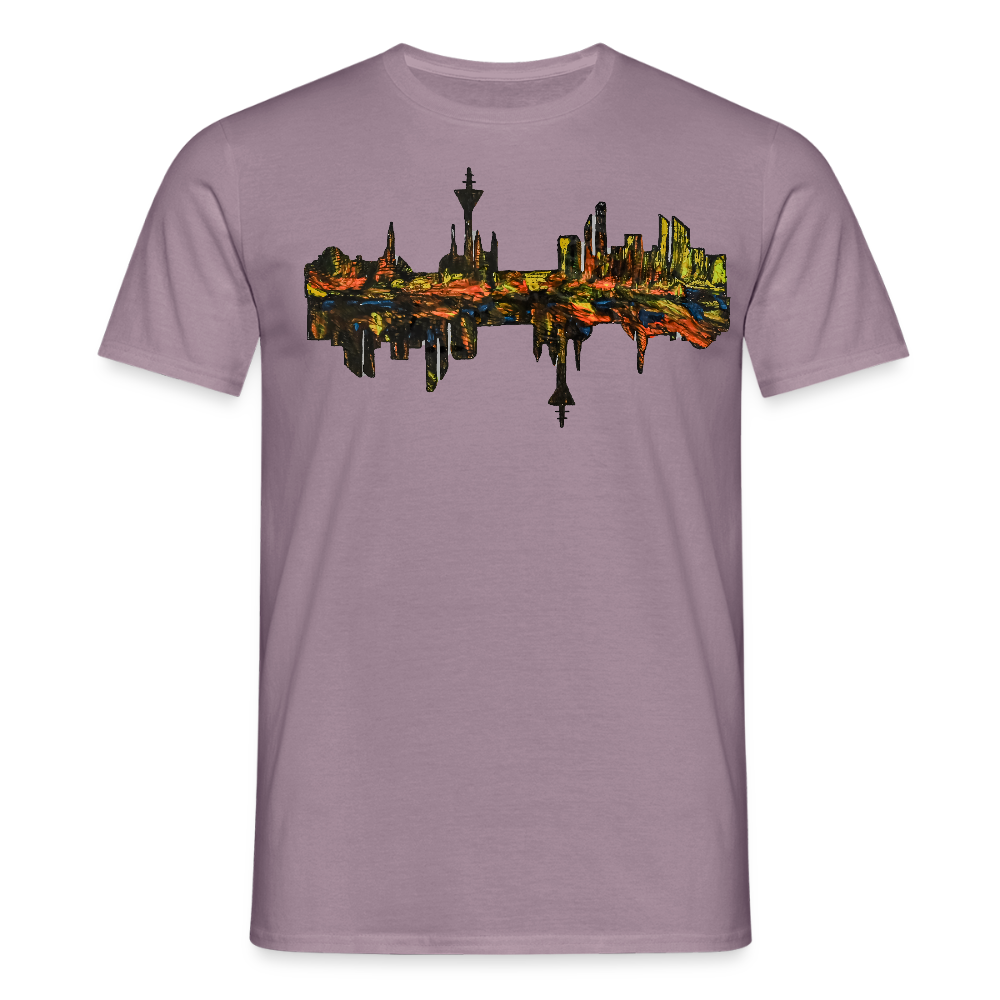Männer T-Shirt Düsseldorfer Skyline V.3 - Lilagrau 