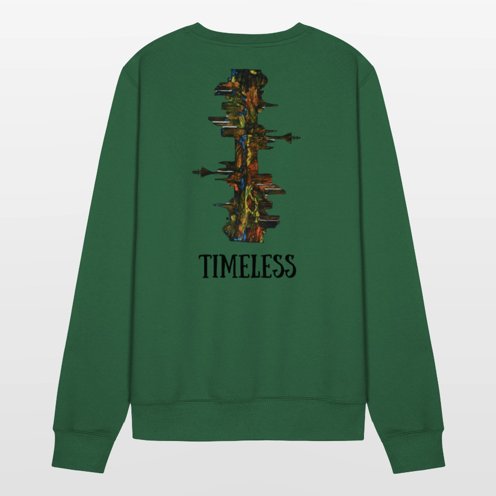 Unisex Pulli Düsseldorfer Skyline Backprint - Grün