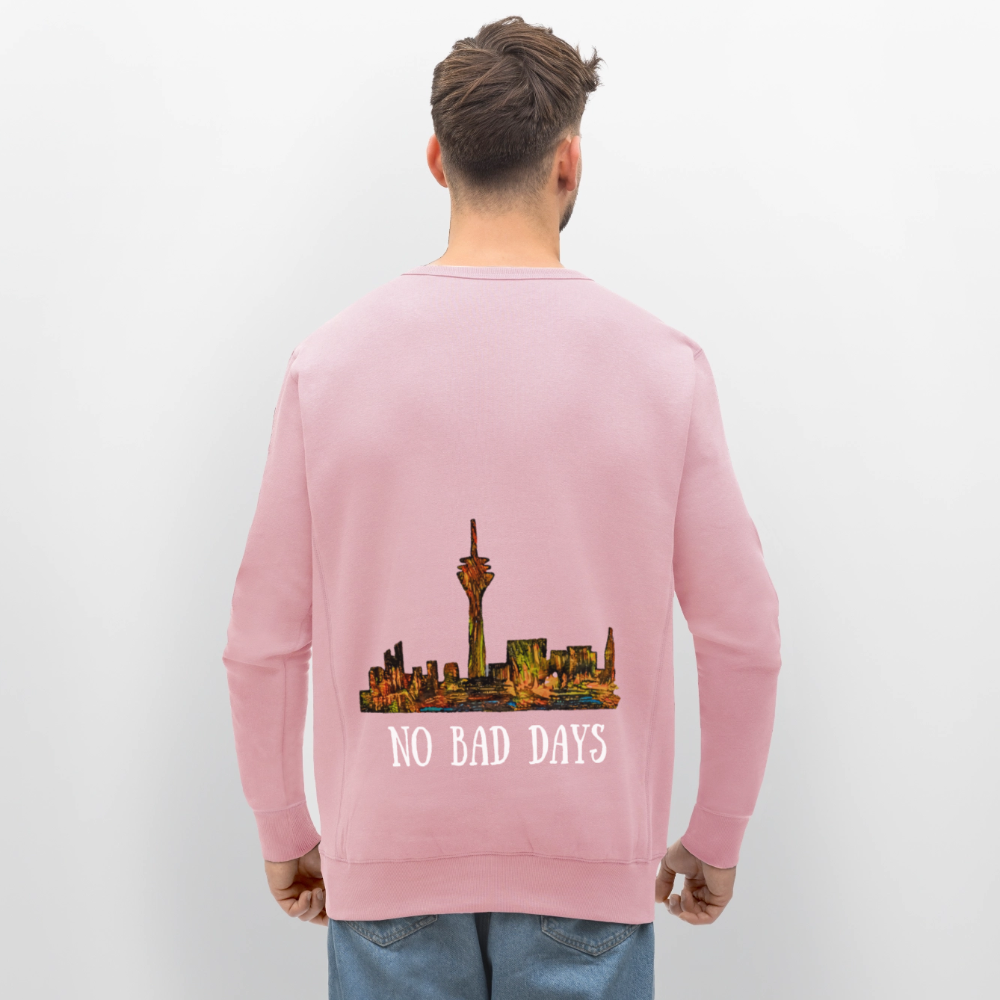 Unisex Bio Pulli Düsseldorfer Skyline Backprint - Hellrosa
