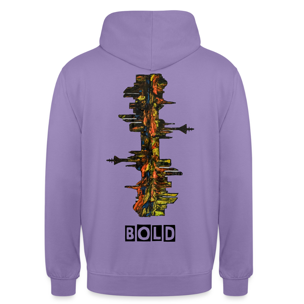 Unisex Hoodie Düsseldorfer Skyline Backprint - Lavendel
