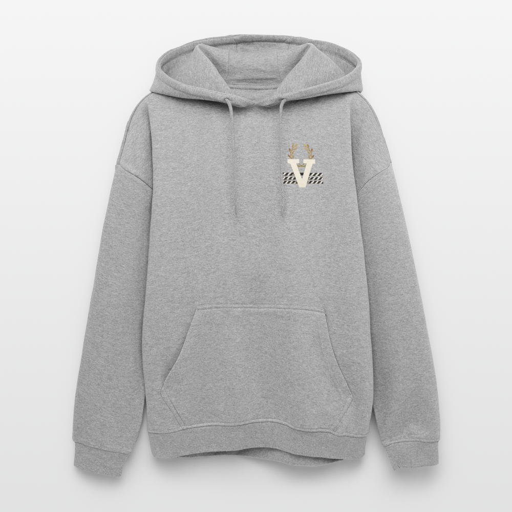Oversized Unisex Hoodie Nazzarener Backprint - Grau meliert