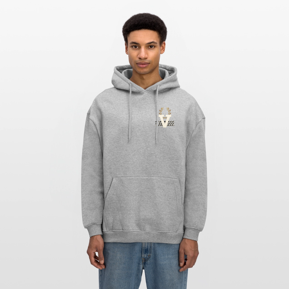 Oversized Unisex Hoodie Presence Backprint - Grau meliert