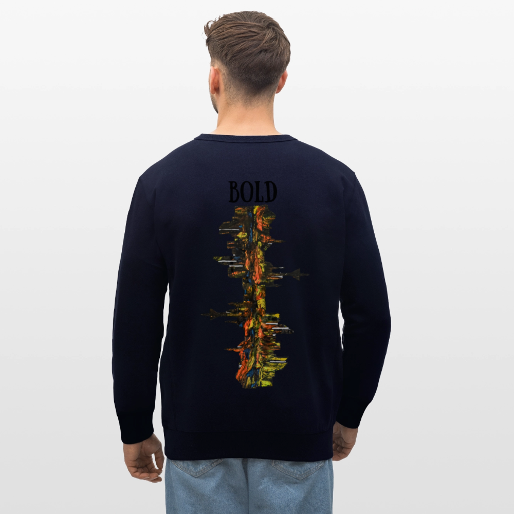 Unisex Bio Pulli Düsseldorfer Skyline Backprint - Navy