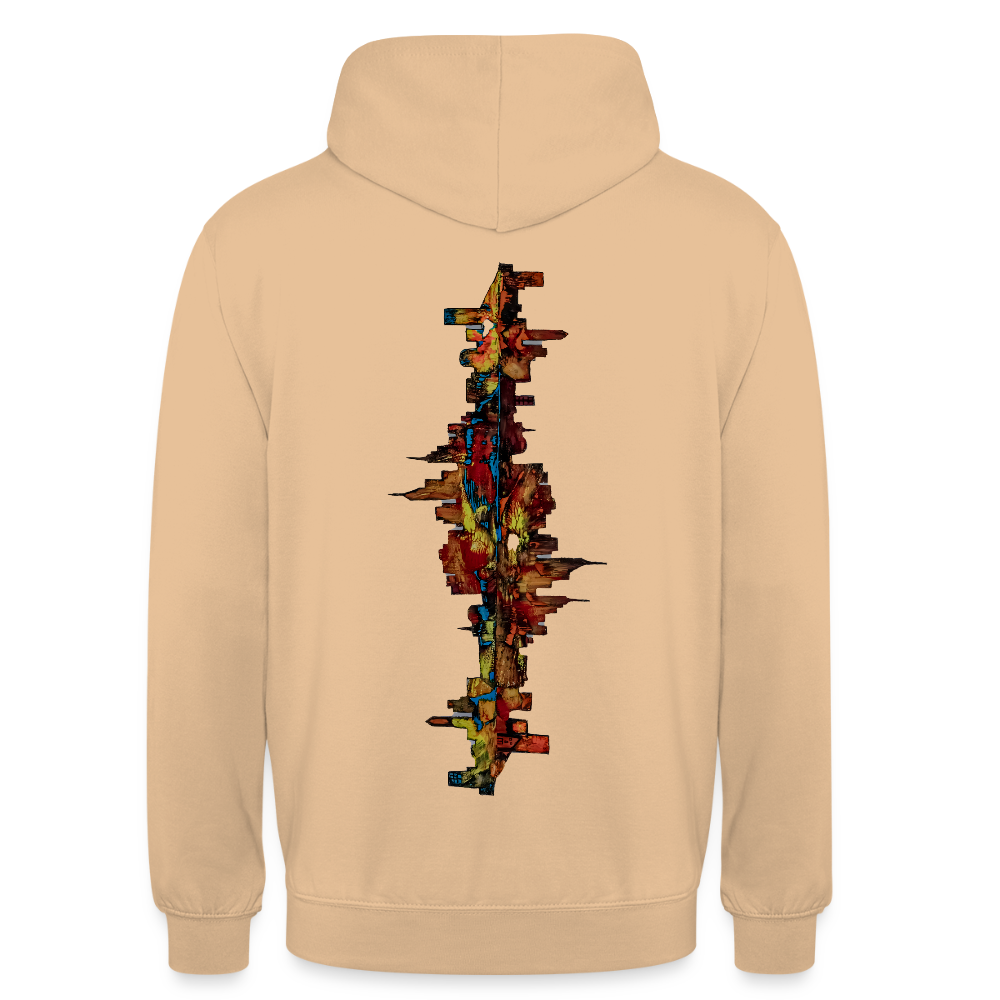 Unisex Hoodie Frankfurter Skyline Backprint - Pfirsich