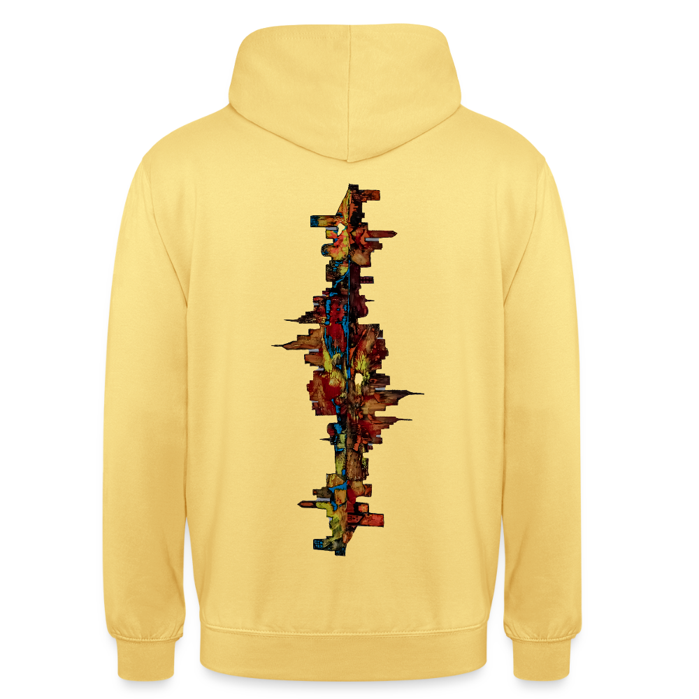 Unisex Hoodie Frankfurter Skyline Backprint - Zitronengelb