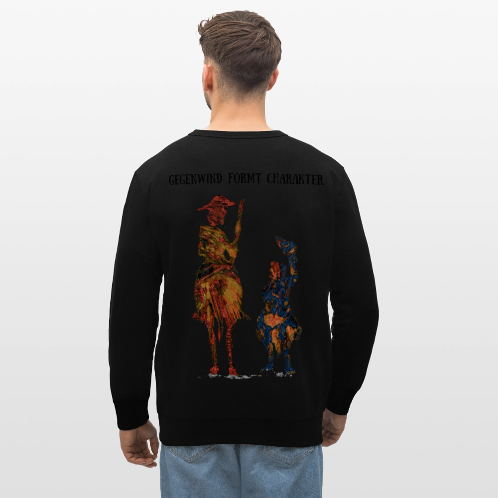 Unisex Bio Pulli Don Quixote Backprint - Schwarz