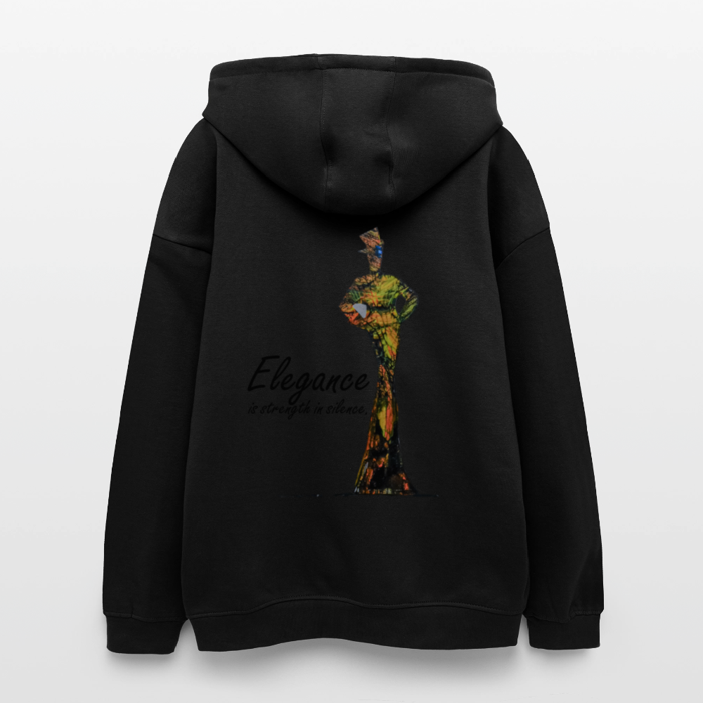 Oversized Unisex Hoodie Elegance Backprint - Schwarz