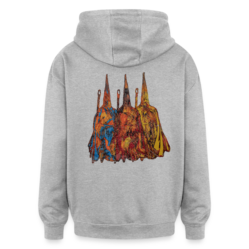 Oversized Unisex Hoodie Nazzarener Backprint - Grau meliert