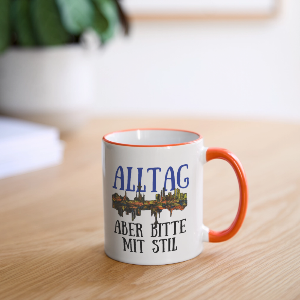 Tasse - Weiß/Orange