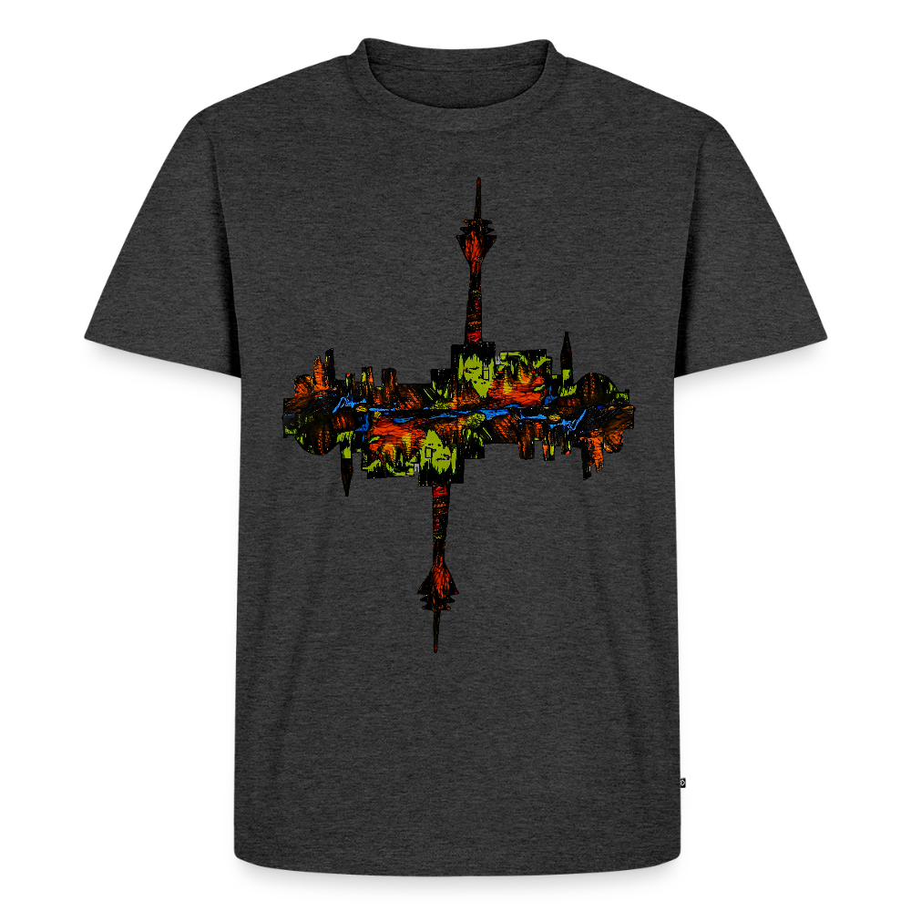 Männer Premium T-Shirt Düsseldorfer Skyline V.7 - Anthrazit meliert