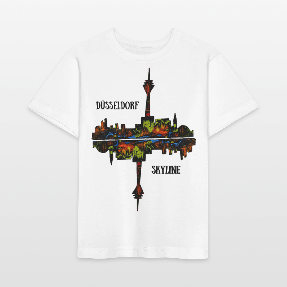 Unisex Kinder T-Shirt Düsseldorfer Skyline V.7 - Weiß