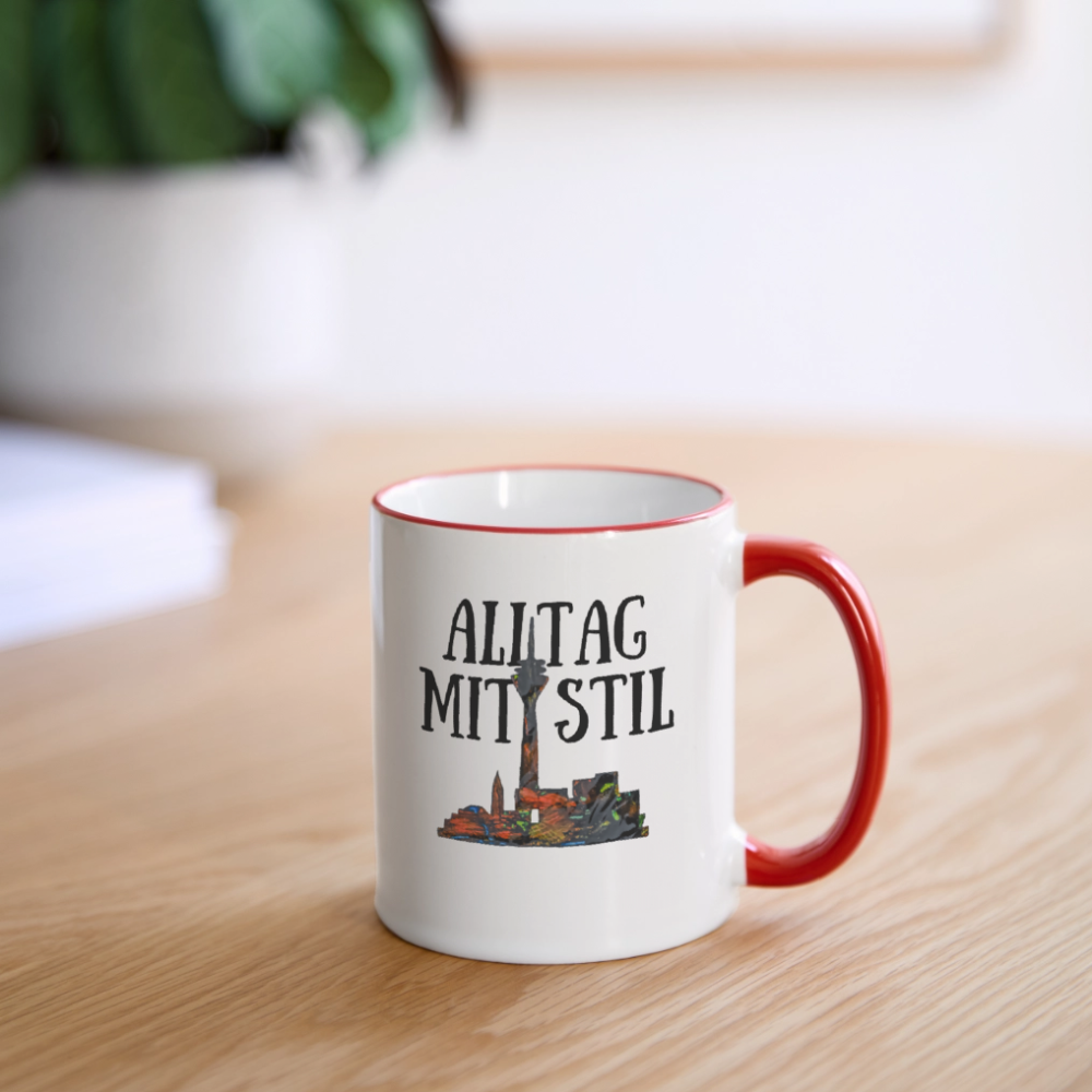 Tasse - Weiß/Rot