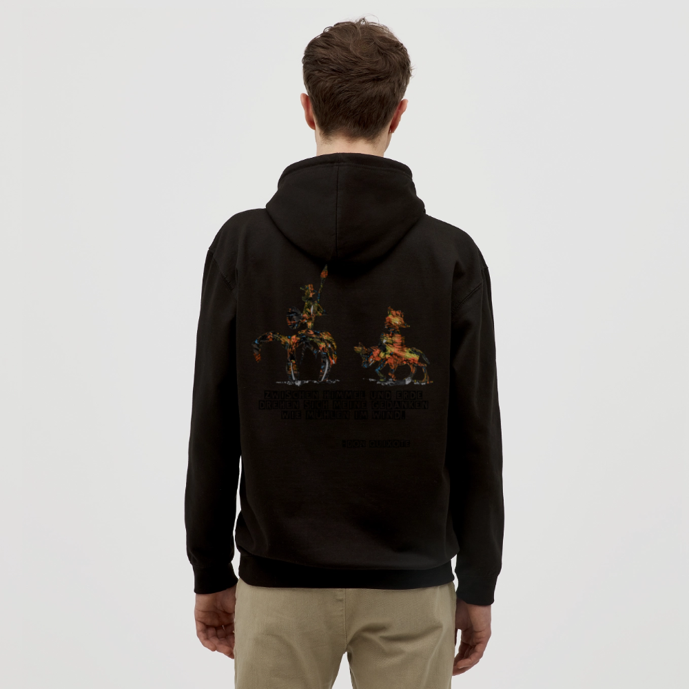 Unisex Hoodie Don Quixote Backprint - Schwarz
