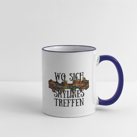 Tasse - Weiß/Kobaltblau