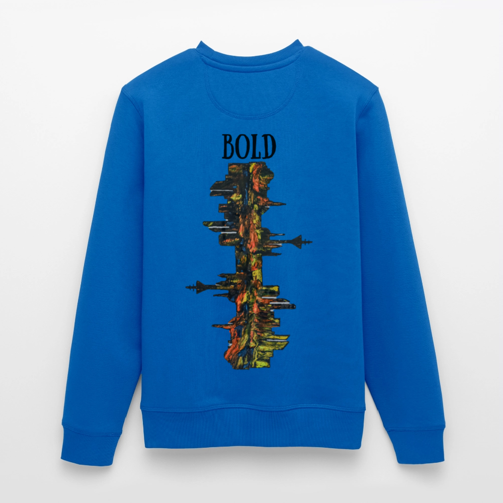 Unisex Bio Pulli Düsseldorfer Skyline Backprint - Königsblau