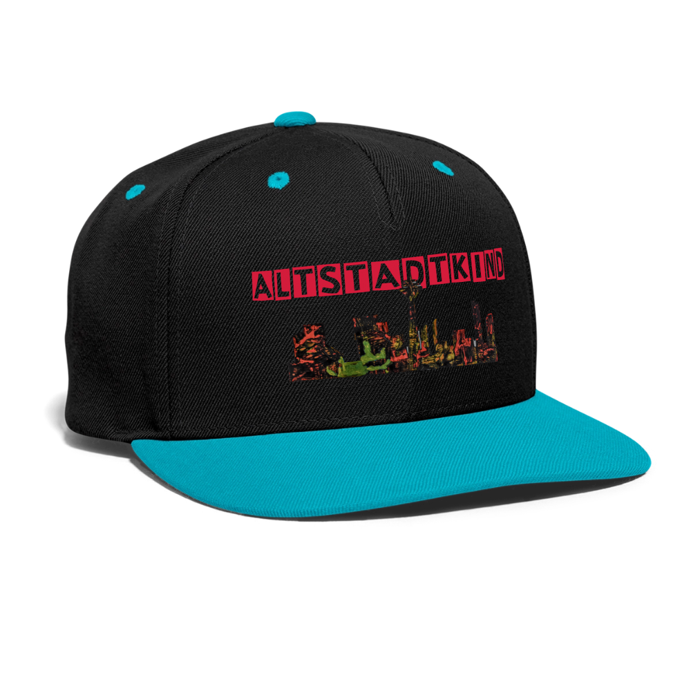 Kontrast Snapback Cap - Schwarz/Türkis