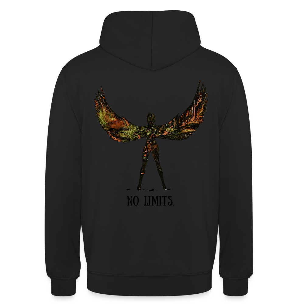 Unisex Hoodie Angel Backprint - Schwarz
