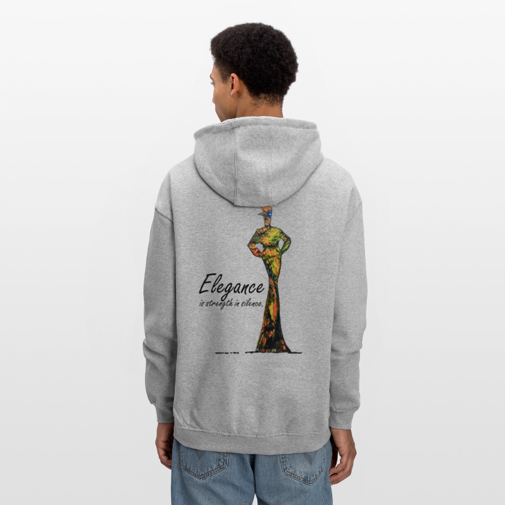Oversized Unisex Hoodie Elegance Backprint - Grau meliert