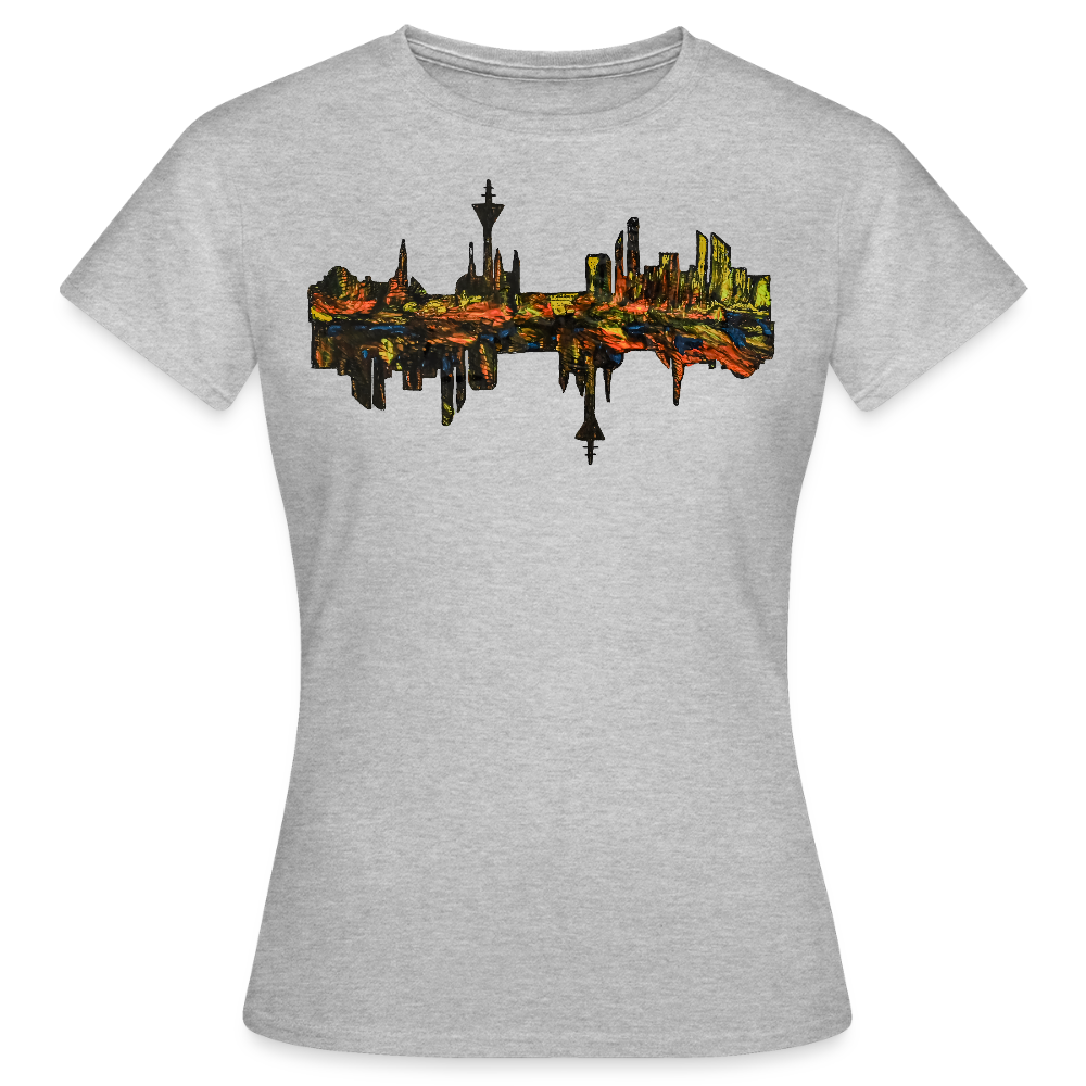 Frauen T-Shirt Düsseldorfer Skyline V.3 - Grau meliert
