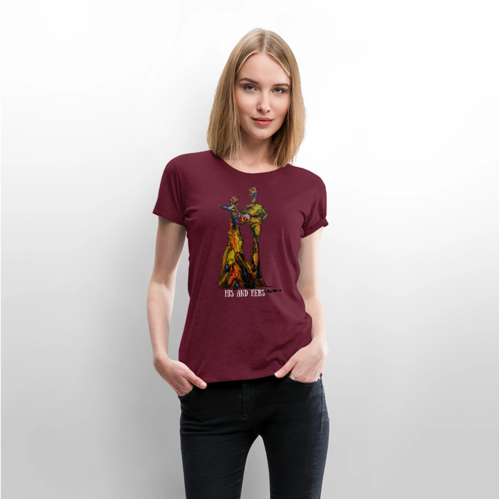 Frauen Premium T-Shirt Zylinder und Stella - Burgunderrot