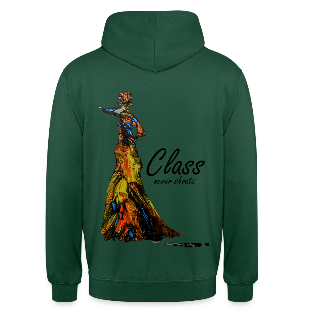 Unisex Hoodie Class Backprint - Flaschengrün