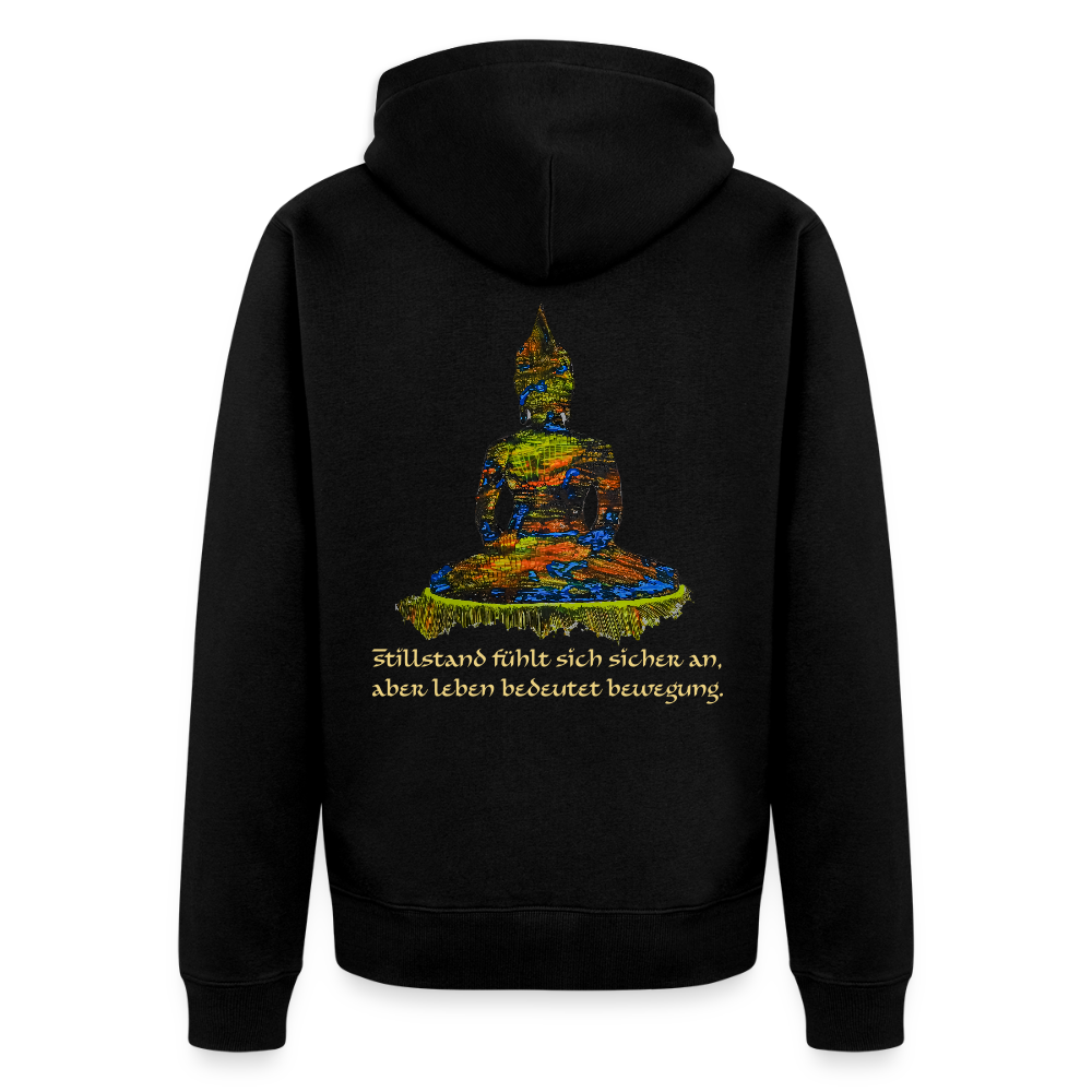 Männer Kapuzenjacke Buddha Backprint - Schwarz