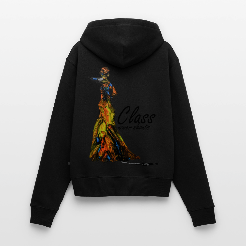 Frauen Kapuzenjacke Class Backprint - Schwarz