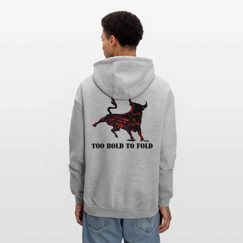 Oversized Unisex Hoodie Torro Backprint - Grau meliert