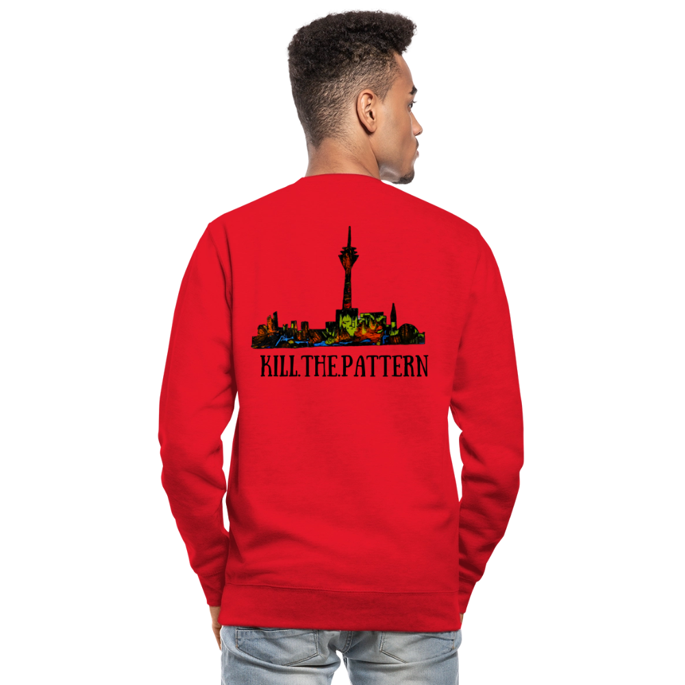 Unisex Pulli Düsseldorfer Skyline Backprint - Rot