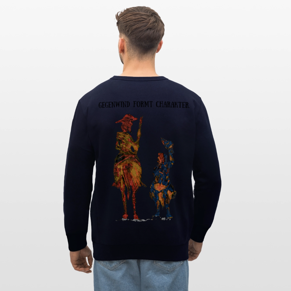Unisex Bio Pulli Don Quixote Backprint - Navy