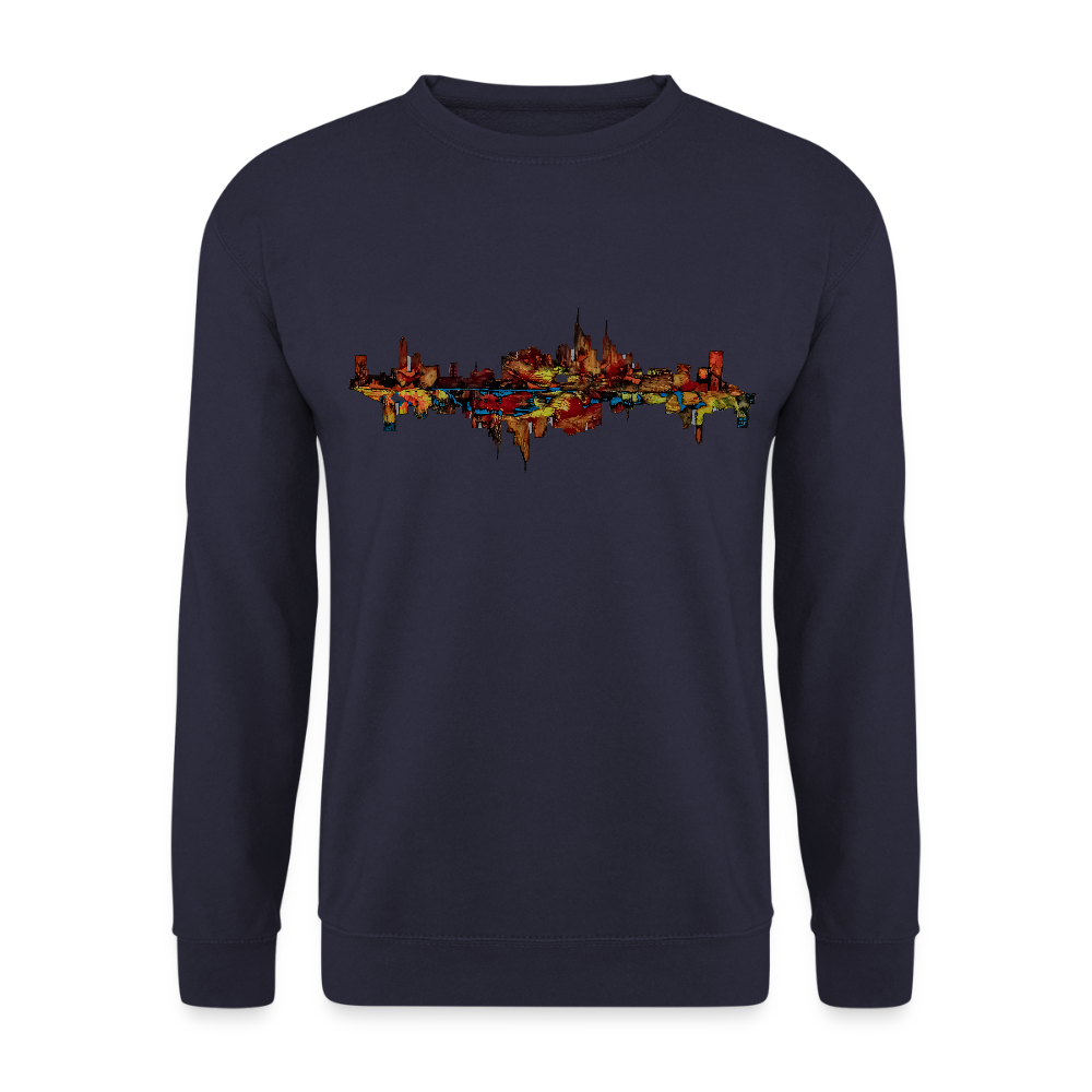 Unisex Pulli Frankfurter Skyline Backprint - Navy