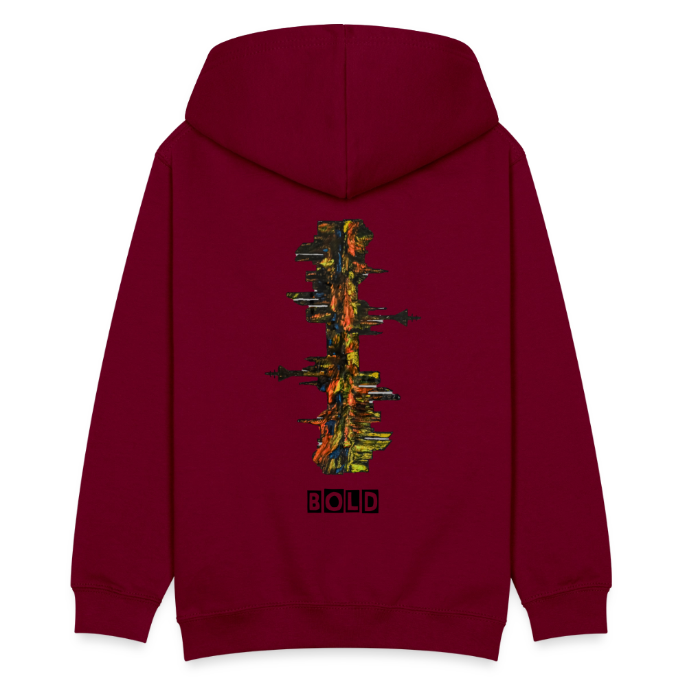 Teenager Hoodie Düsseldorfer Skyline Backprint - Bordeaux