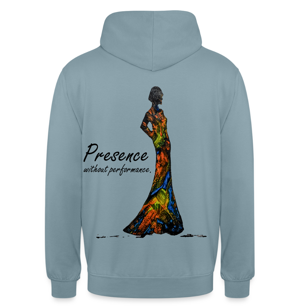 Unisex Hoodie Presence Backprint - Nebelblau